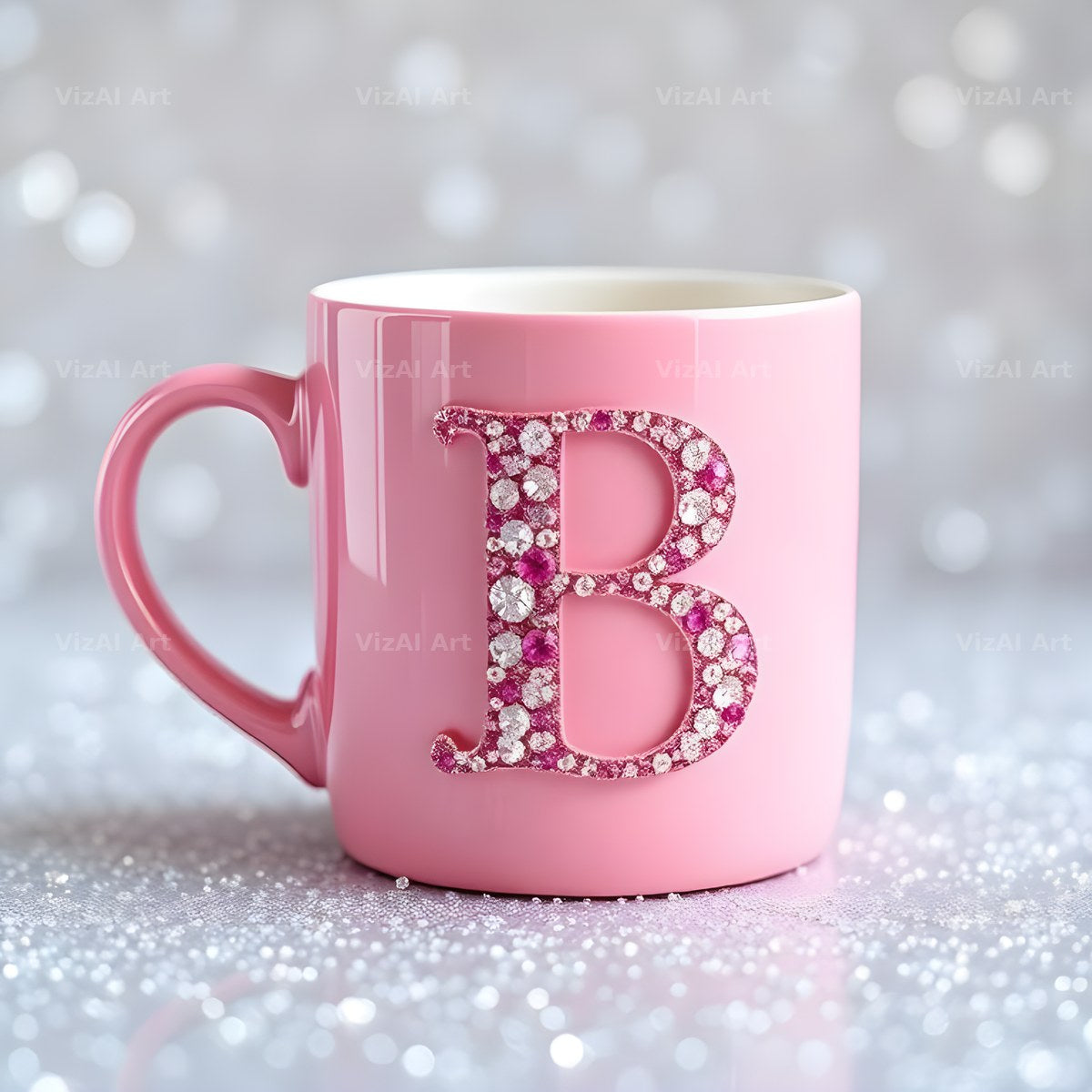Pink Coffee Mug alphabet letter B