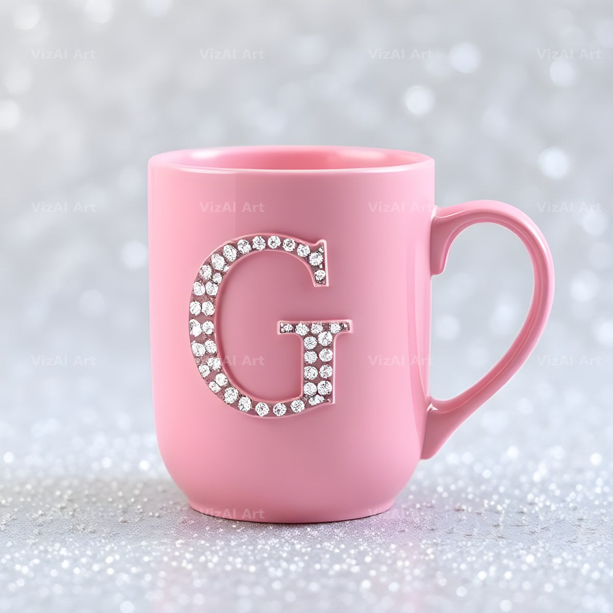 Pink Coffee Mug alphabet letter G