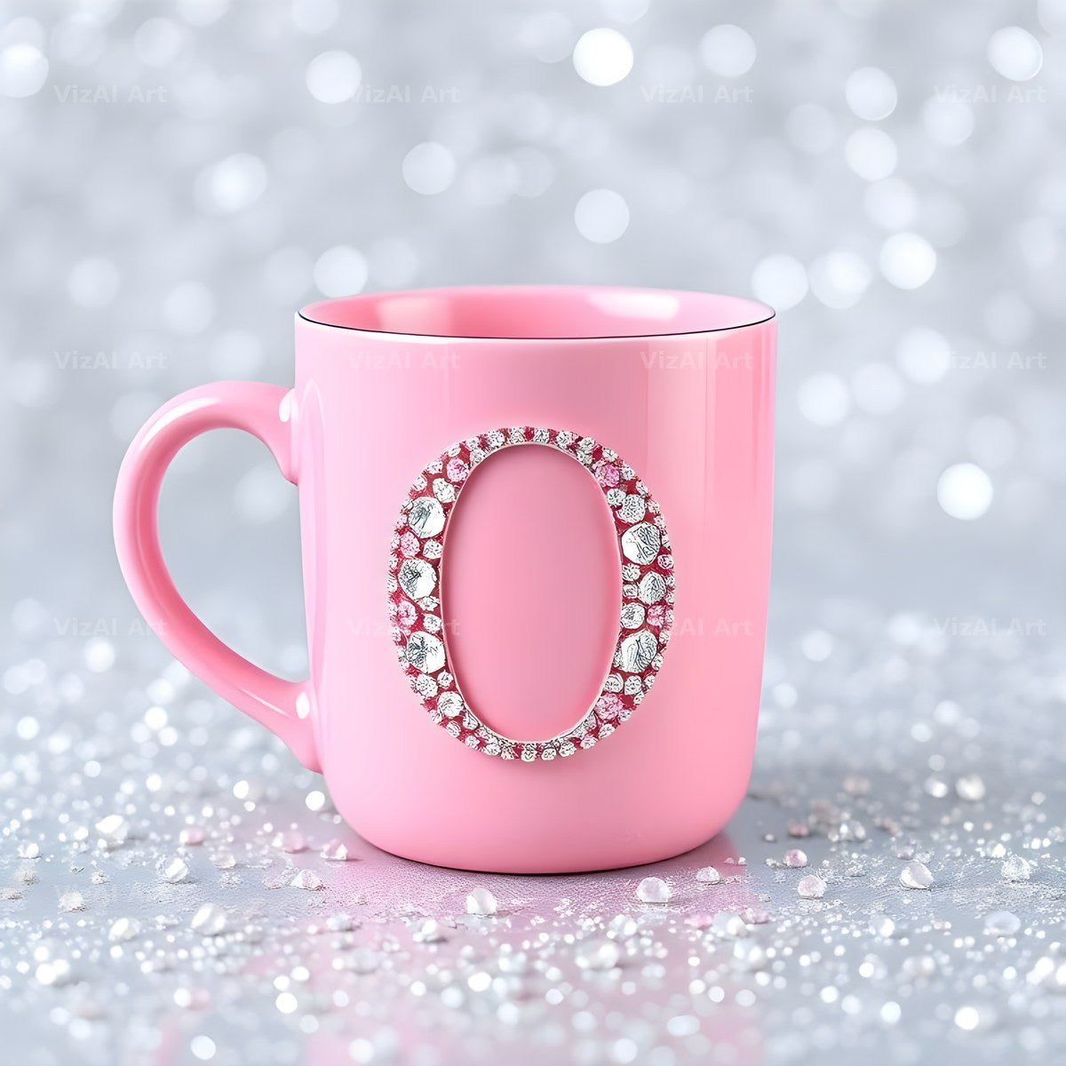 Pink Coffee Mug alphabet letter O
