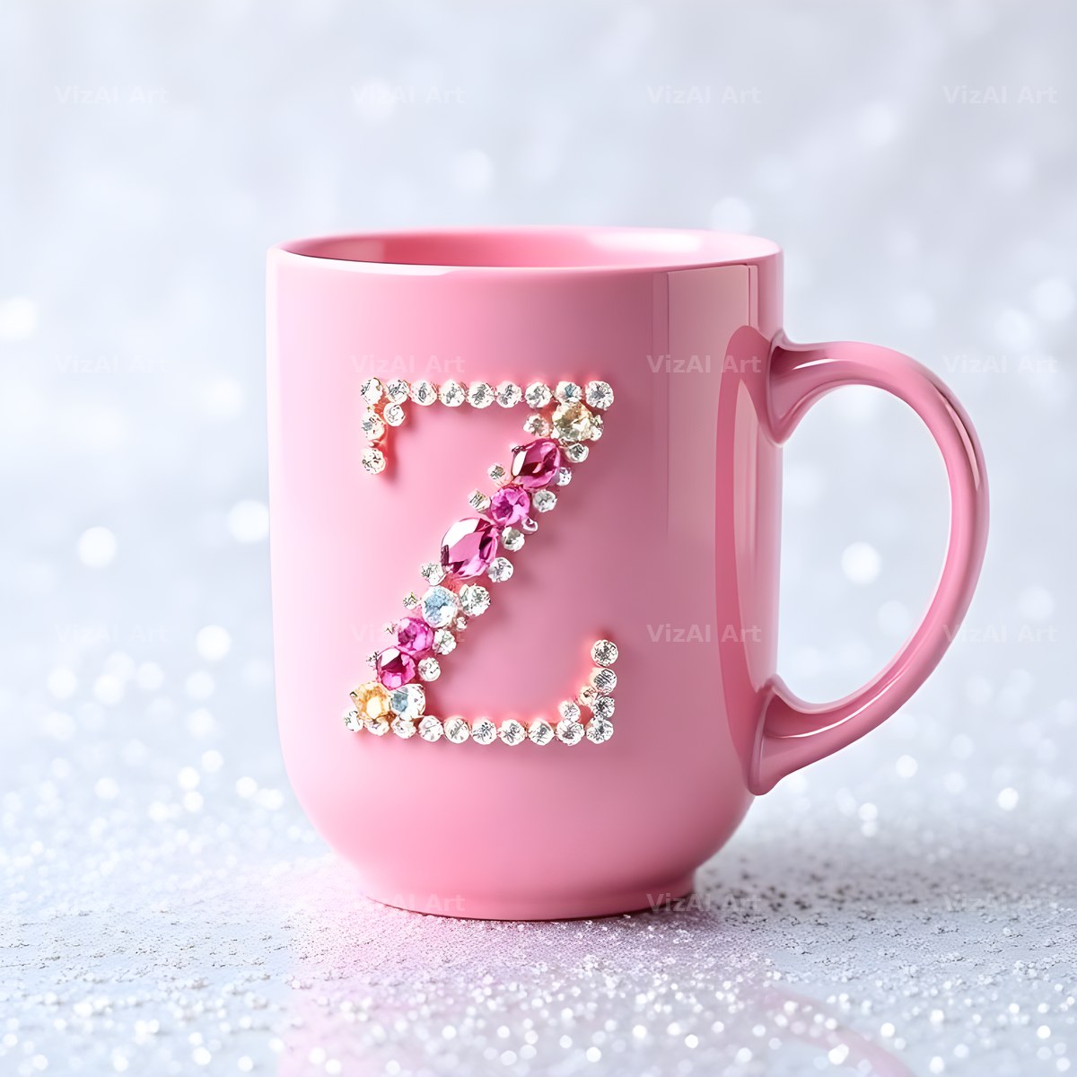 Pink Coffee Mug alphabet letter Z