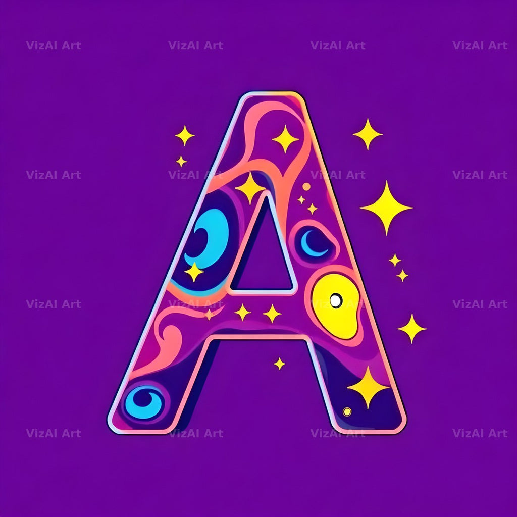 Pop Comic Sparkle alphabet letter A