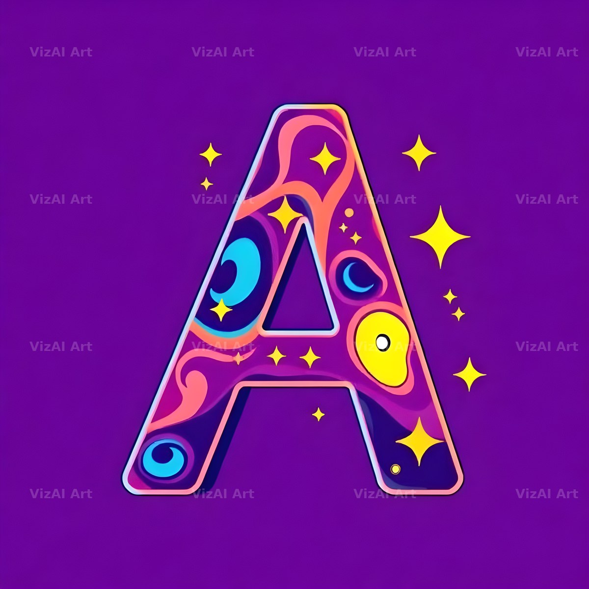 Pop Comic Sparkle alphabet letter A