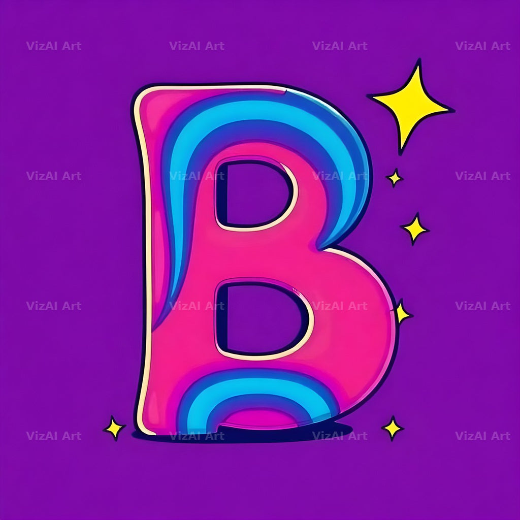 Pop Comic Sparkle alphabet letter B