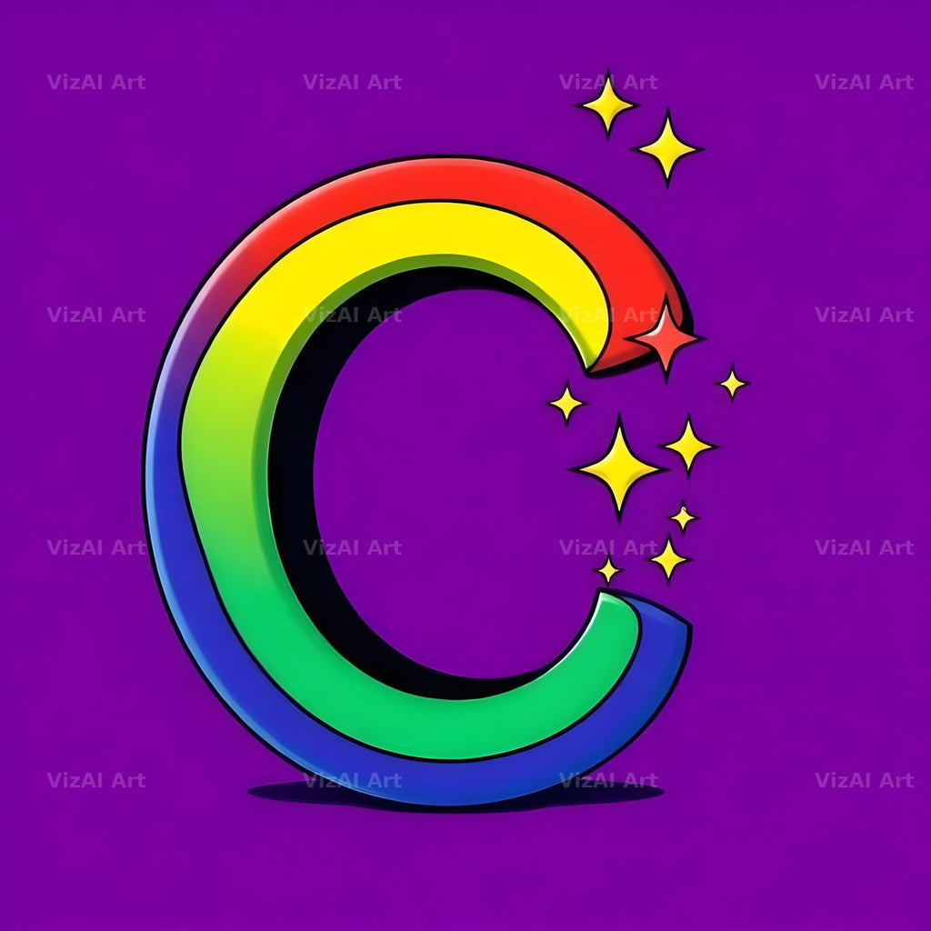 Pop Comic Sparkle alphabet letter C