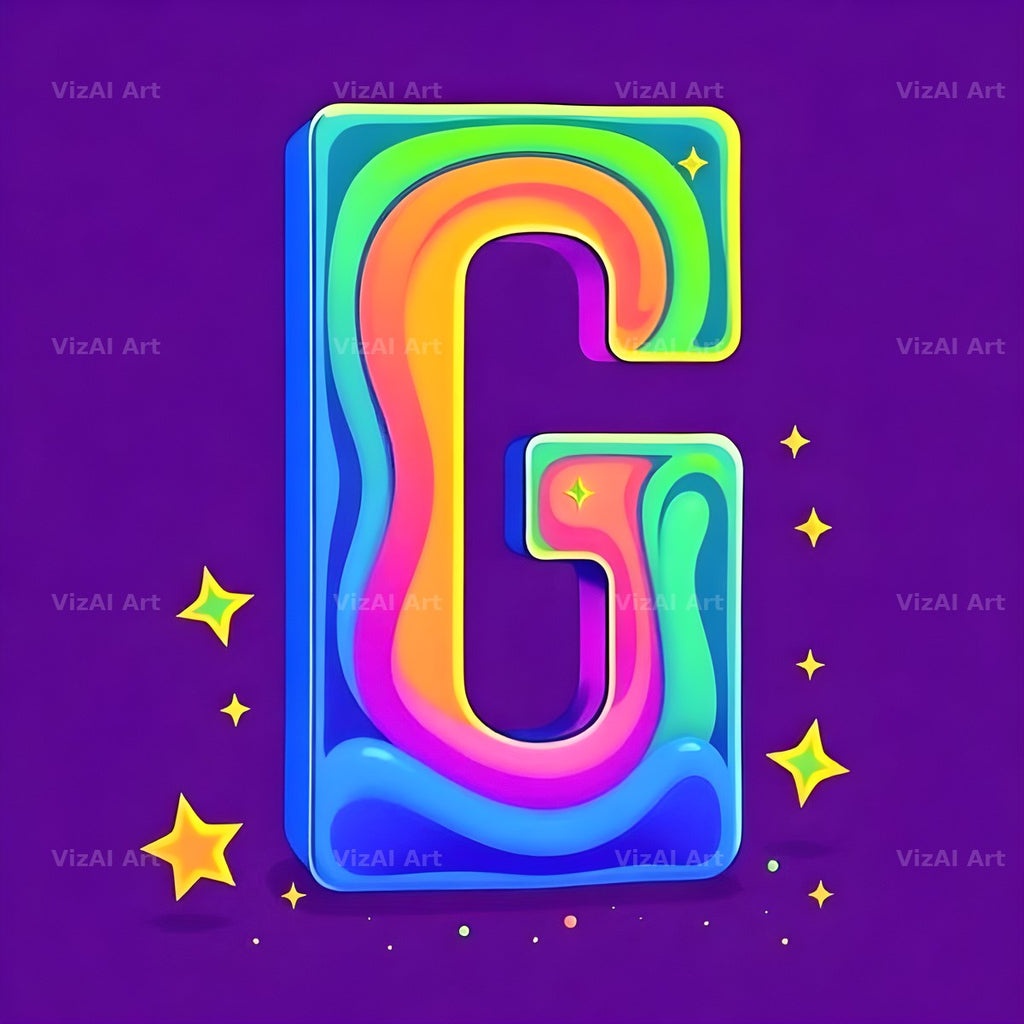 Pop Comic Sparkle alphabet letter G