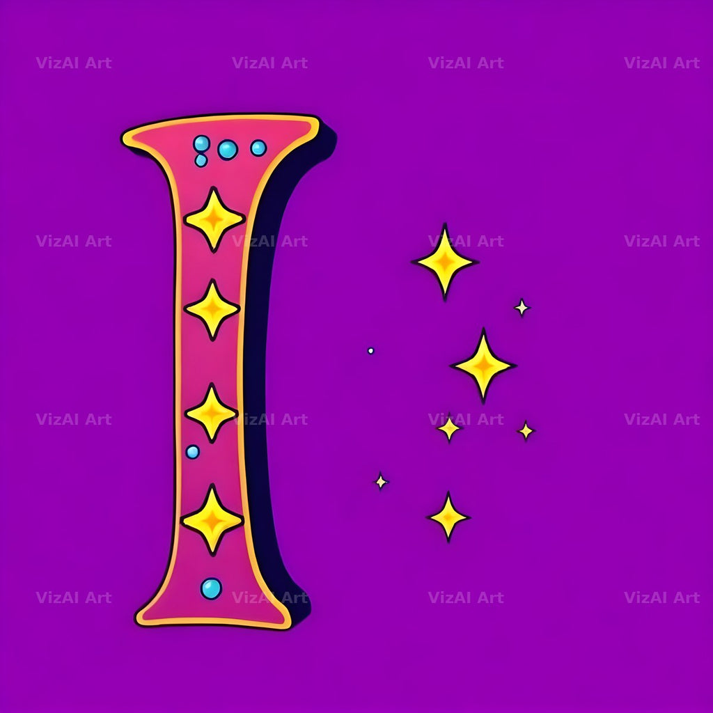Pop Comic Sparkle alphabet letter I