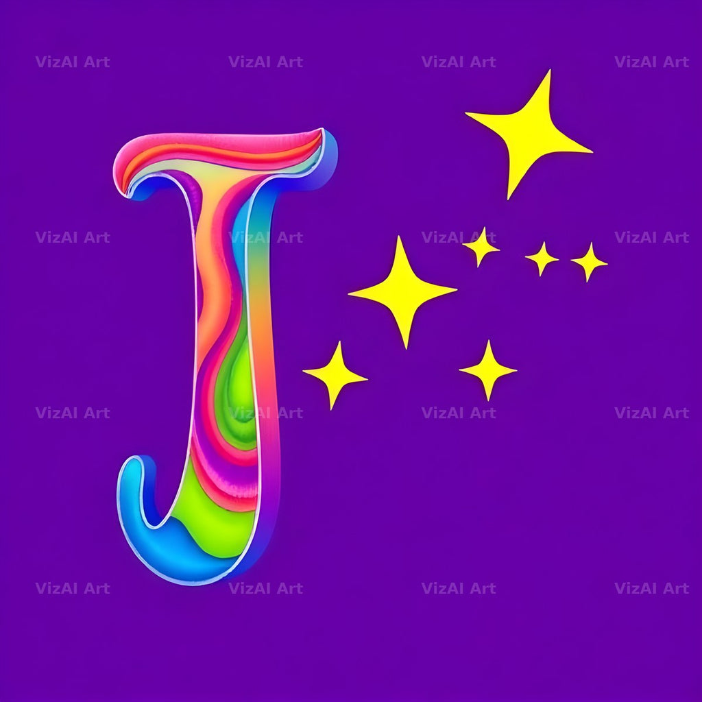 Pop Comic Sparkle alphabet letter J