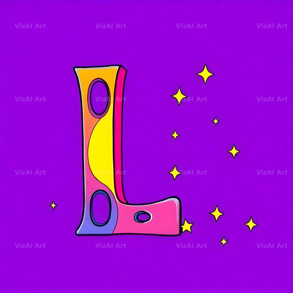 Pop Comic Sparkle alphabet letter L