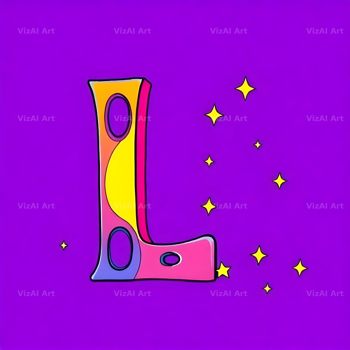 Pop Comic Sparkle alphabet letter L
