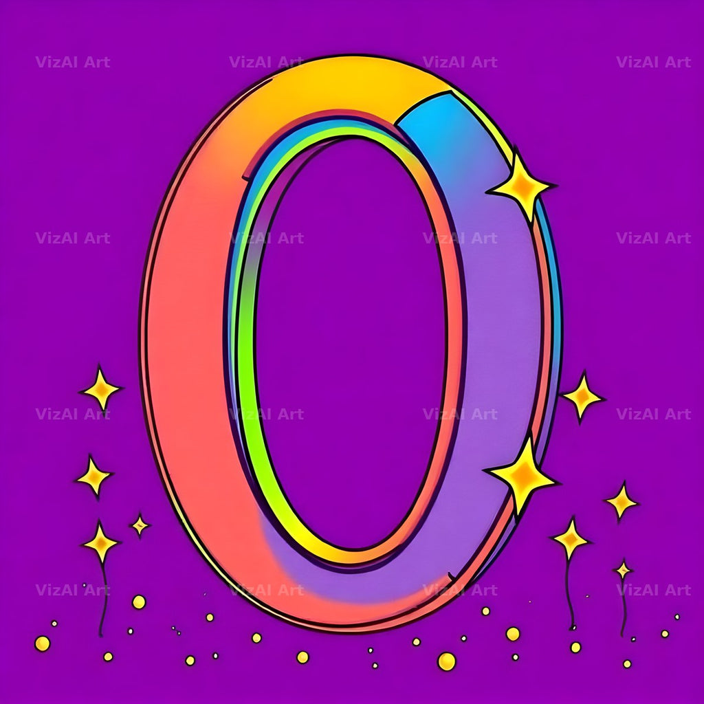 Pop Comic Sparkle alphabet letter O