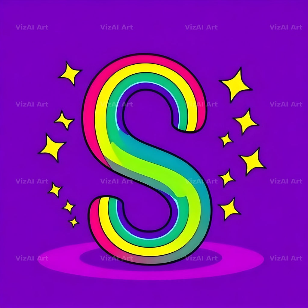 Pop Comic Sparkle alphabet letter S