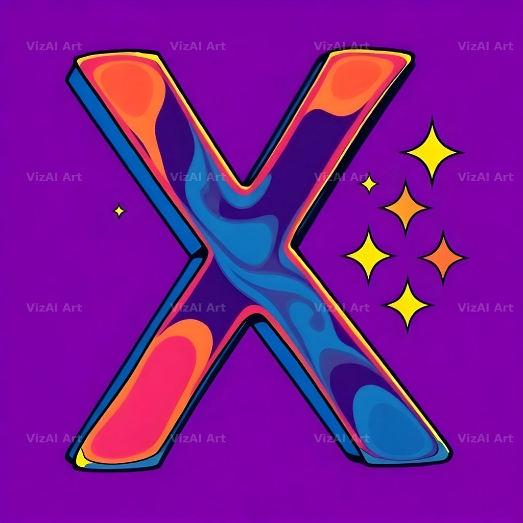 Pop Comic Sparkle alphabet letter X