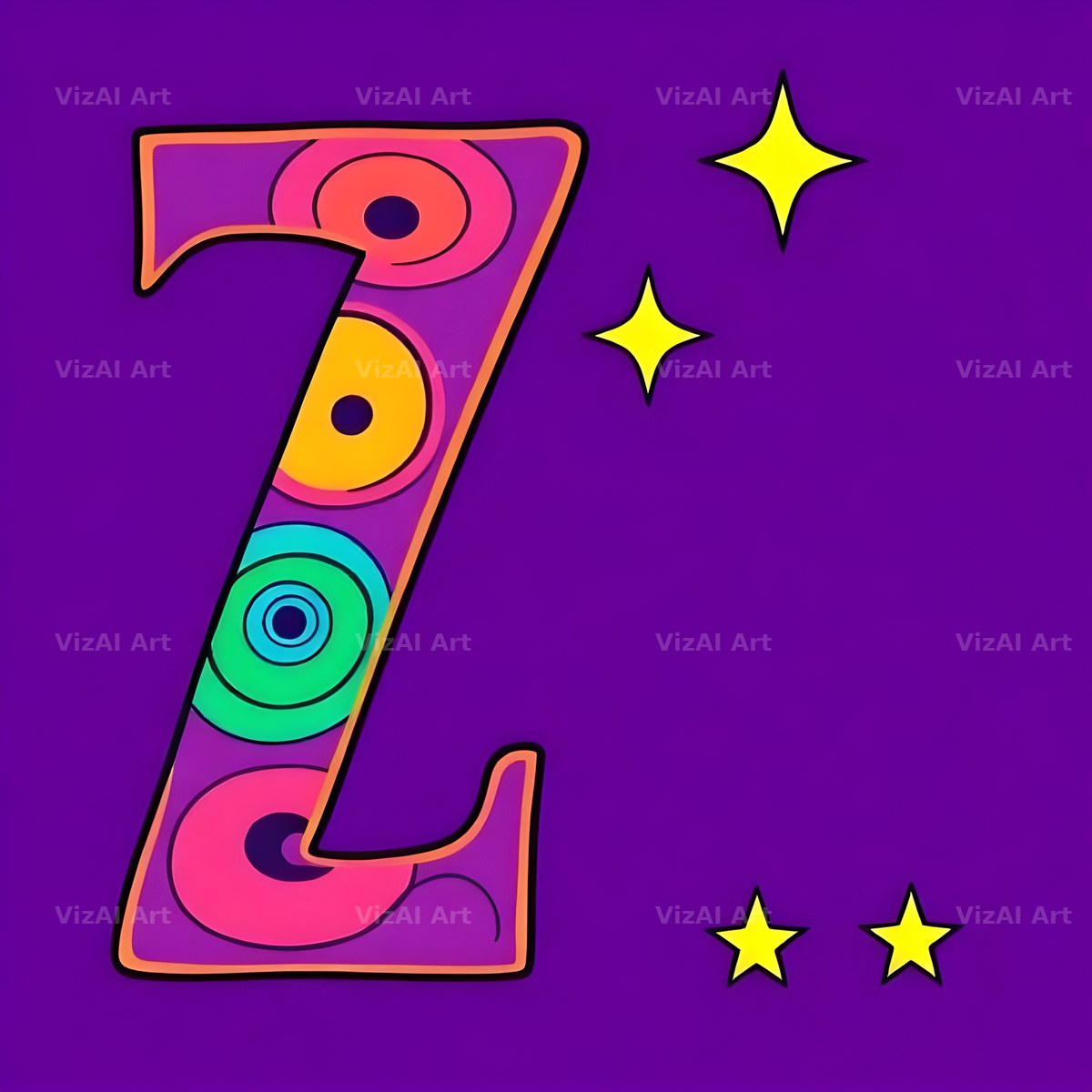 Pop Comic Sparkle alphabet letter Z