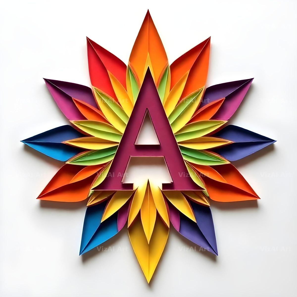 Paper Star Quill alphabet letter A
