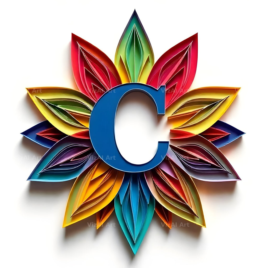 Paper Star Quill alphabet letter C