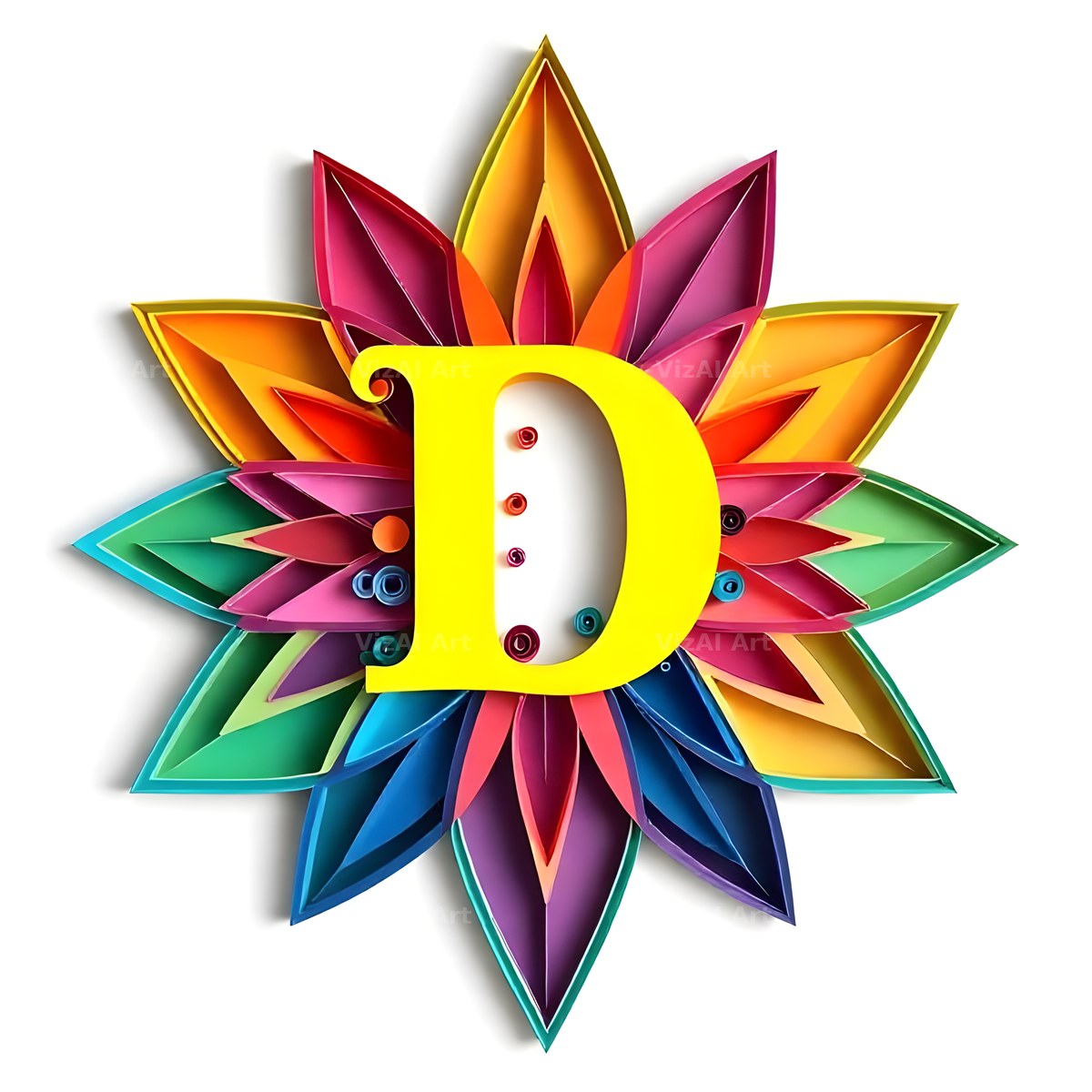 Paper Star Quill alphabet letter D