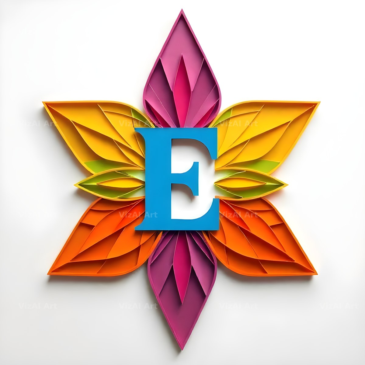 Paper Star Quill alphabet letter E