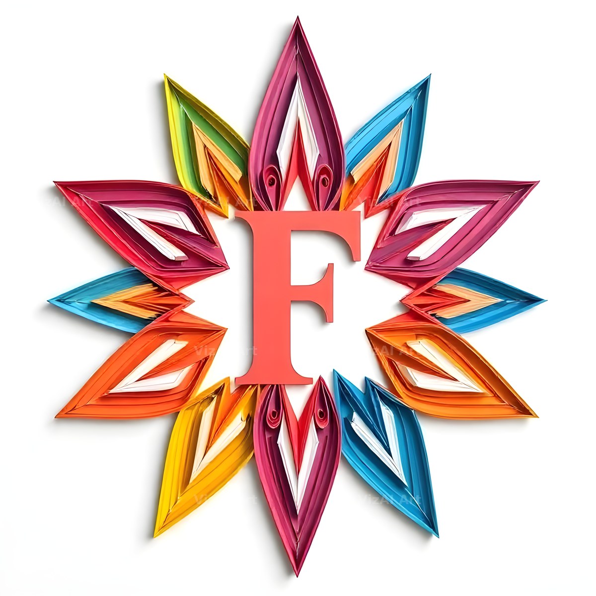 Paper Star Quill alphabet letter F