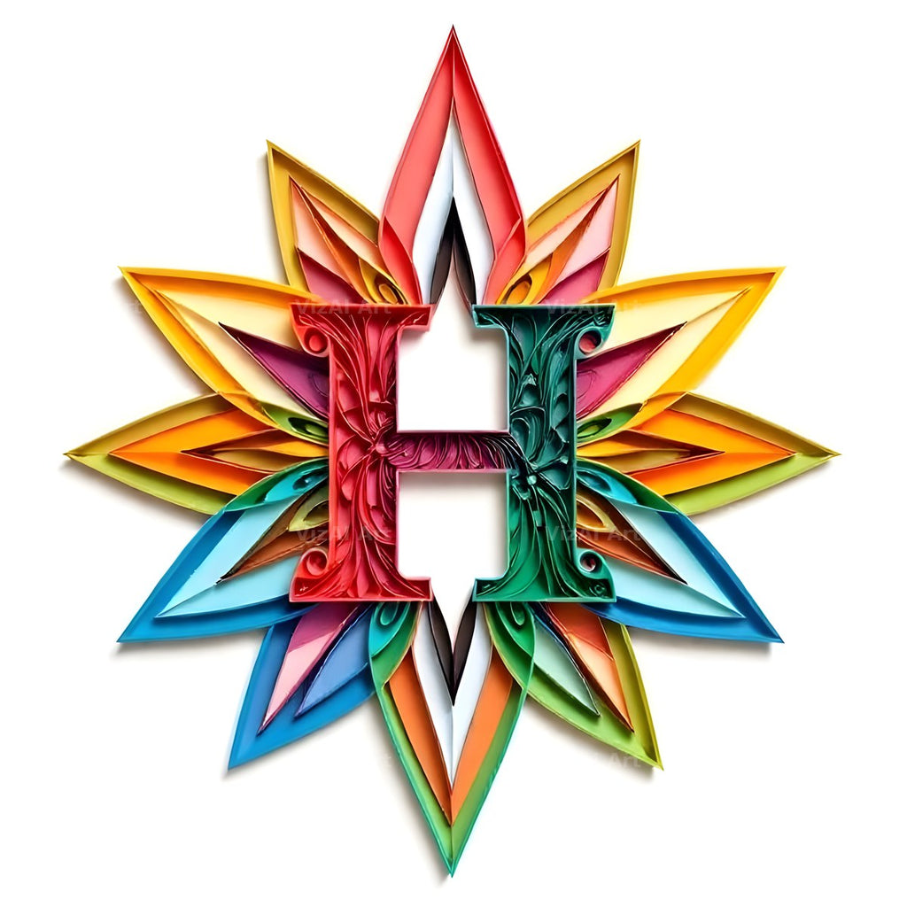 Paper Star Quill alphabet letter H