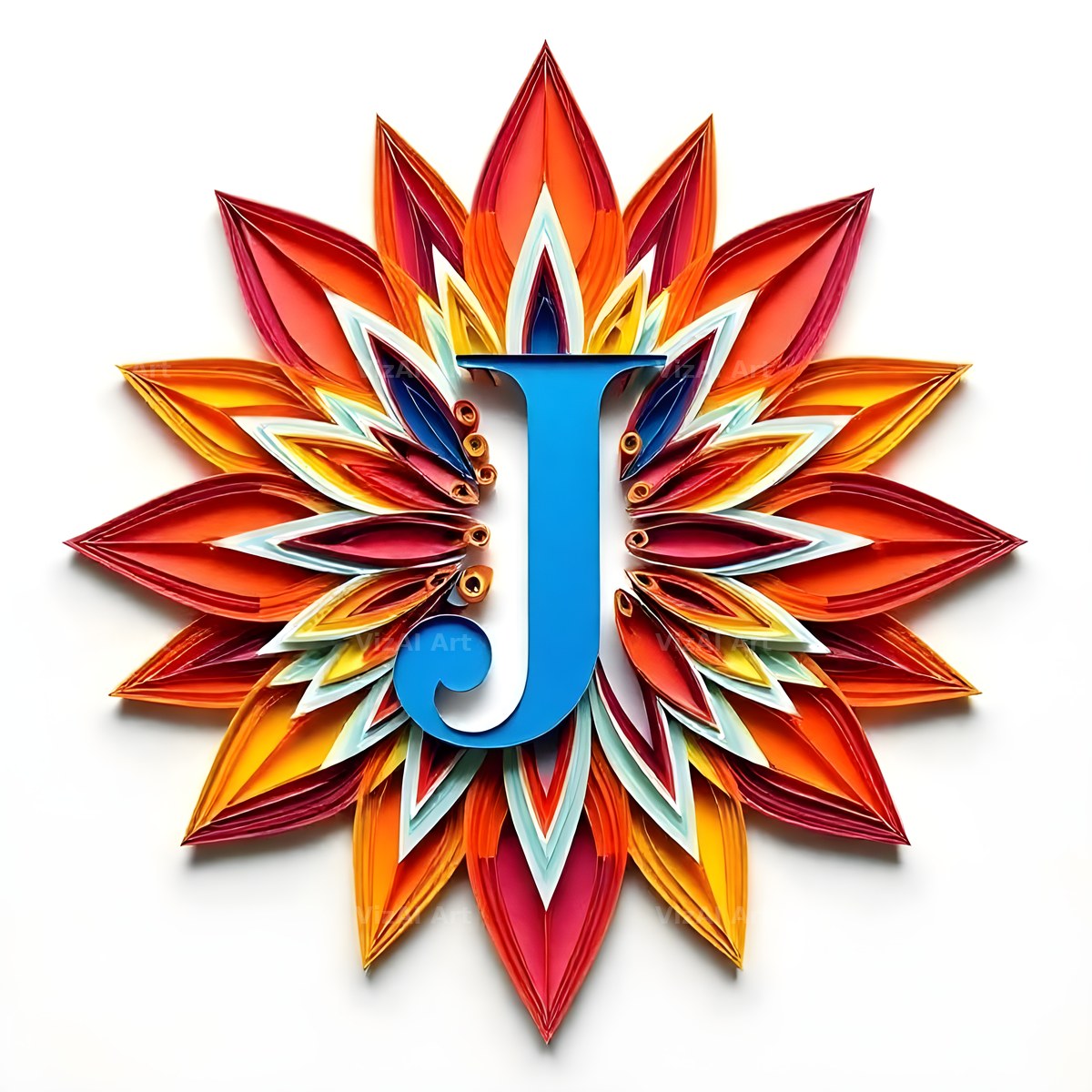 Paper Star Quill alphabet letter J