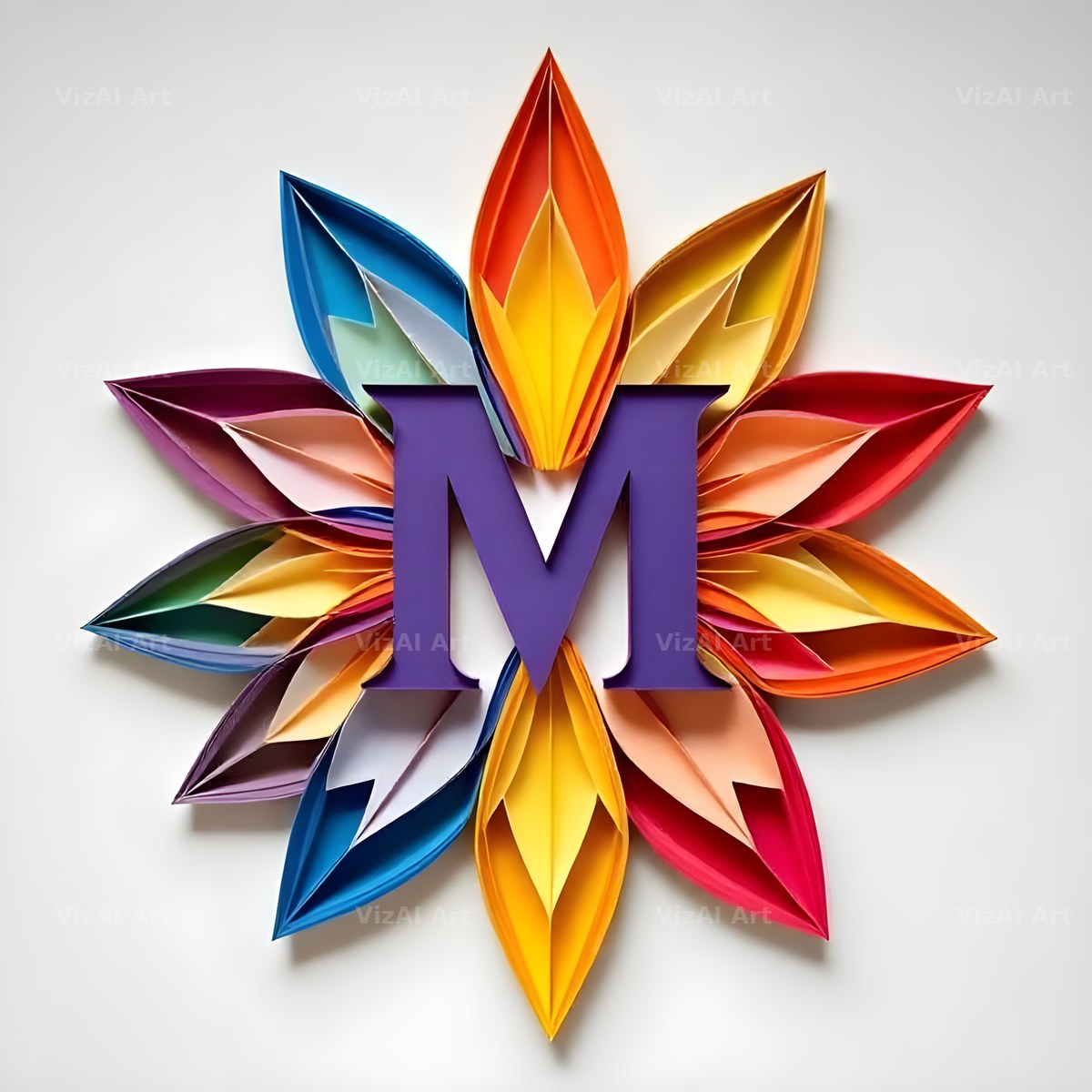 Paper Star Quill alphabet letter M