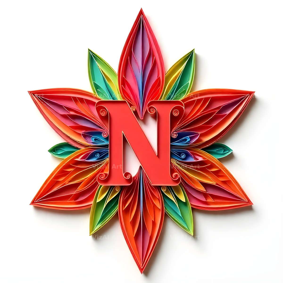 Paper Star Quill alphabet letter N