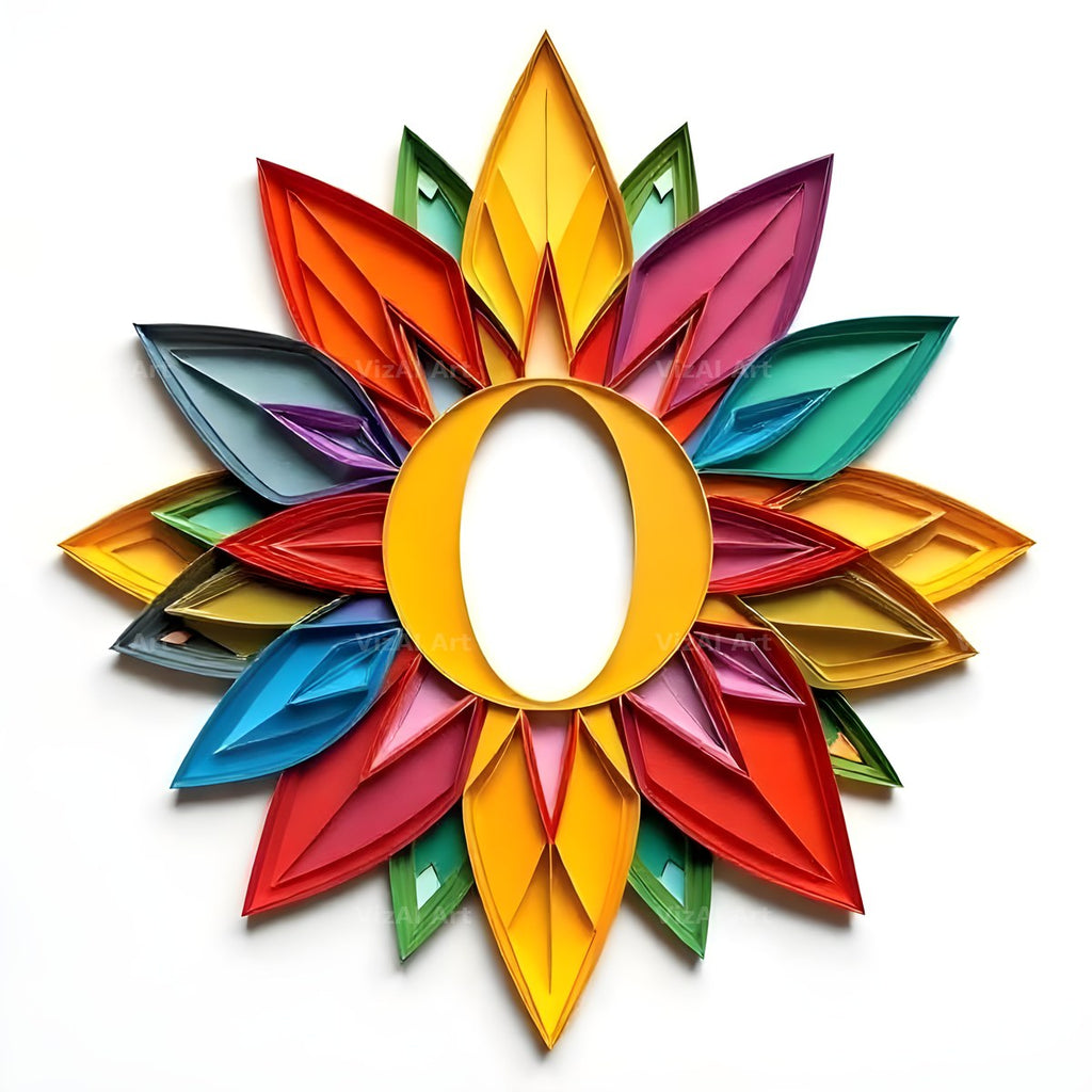 Paper Star Quill alphabet letter O