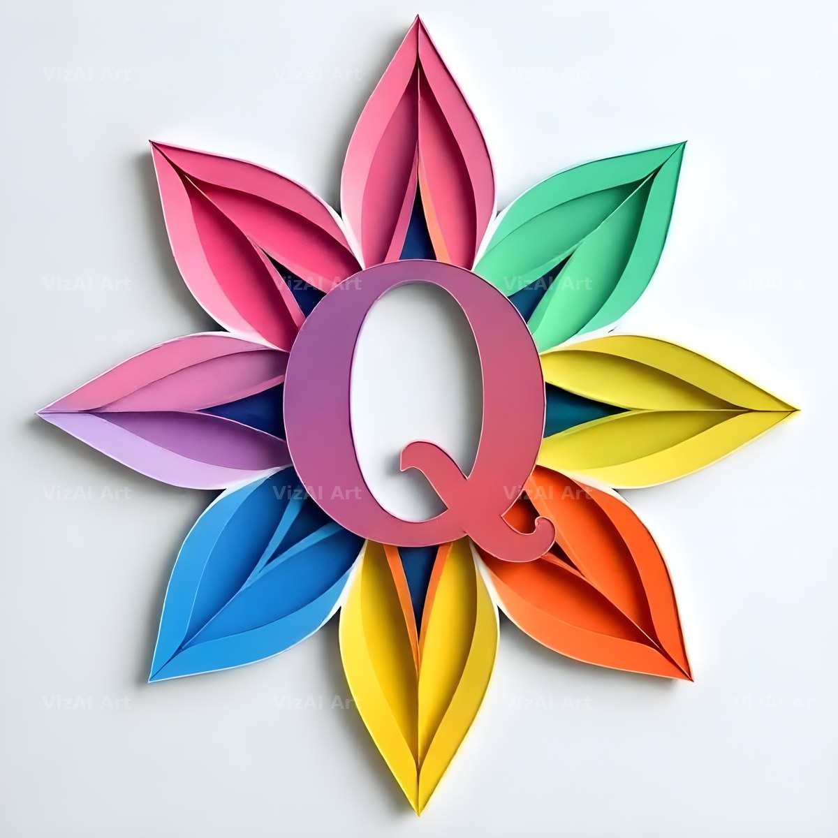 Paper Star Quill alphabet letter Q