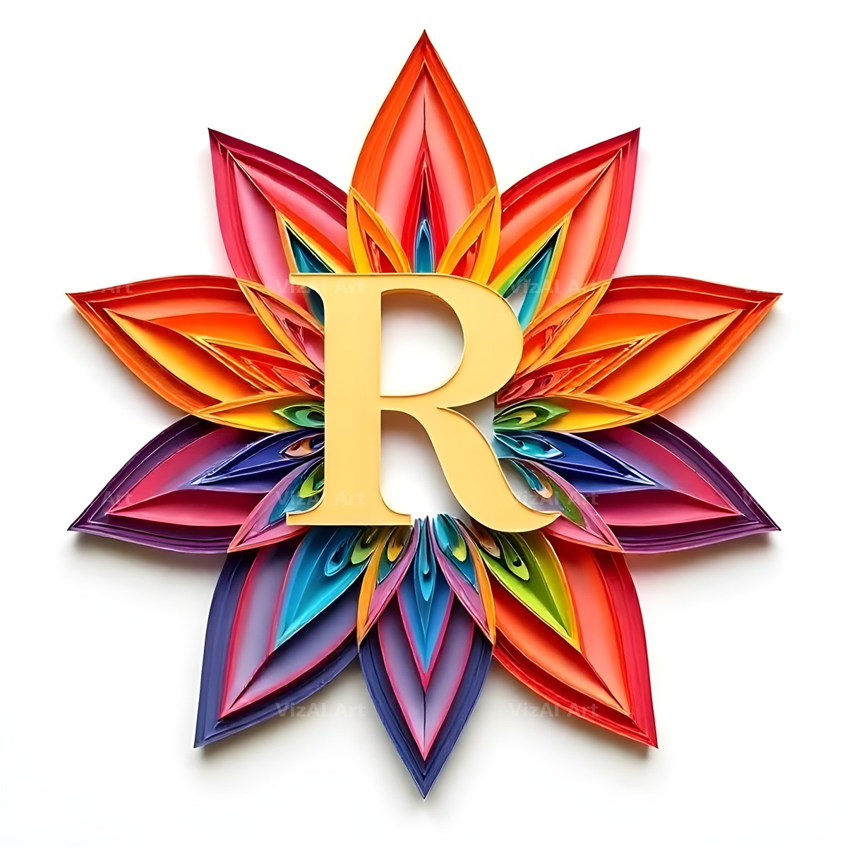 Paper Star Quill alphabet letter R