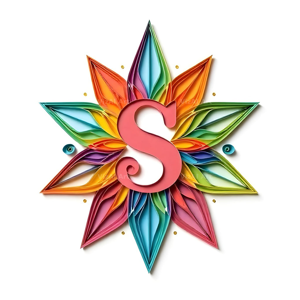 Paper Star Quill alphabet letter S