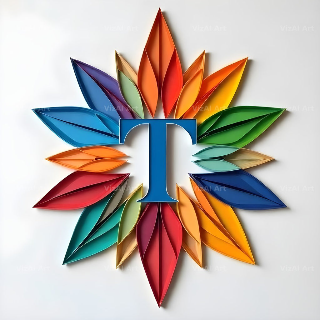 Paper Star Quill alphabet letter T