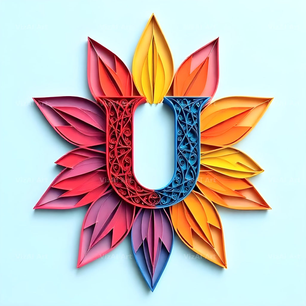 Paper Star Quill alphabet letter U