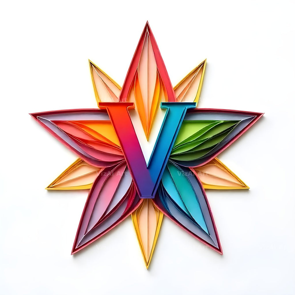 Paper Star Quill alphabet letter V