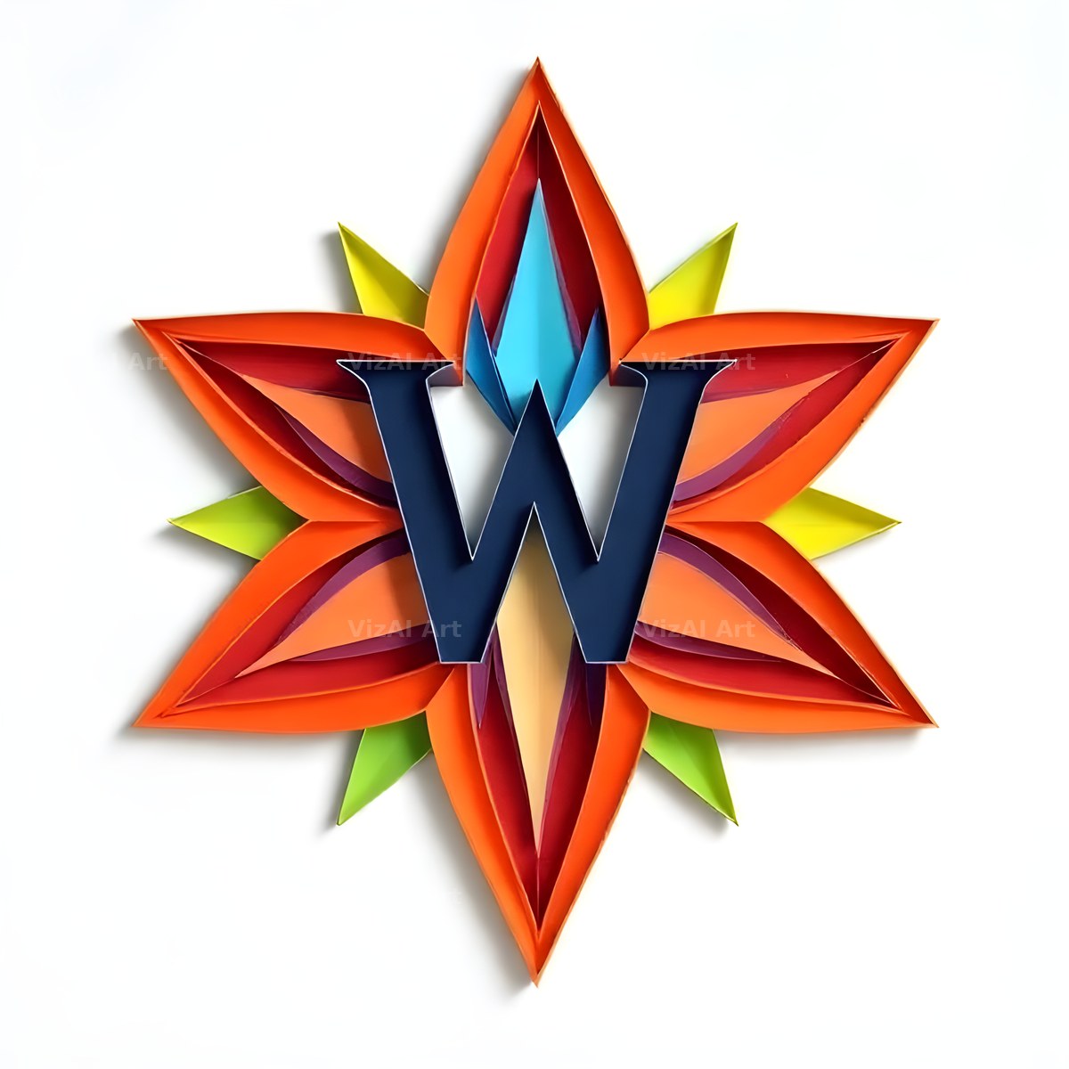 Paper Star Quill alphabet letter W