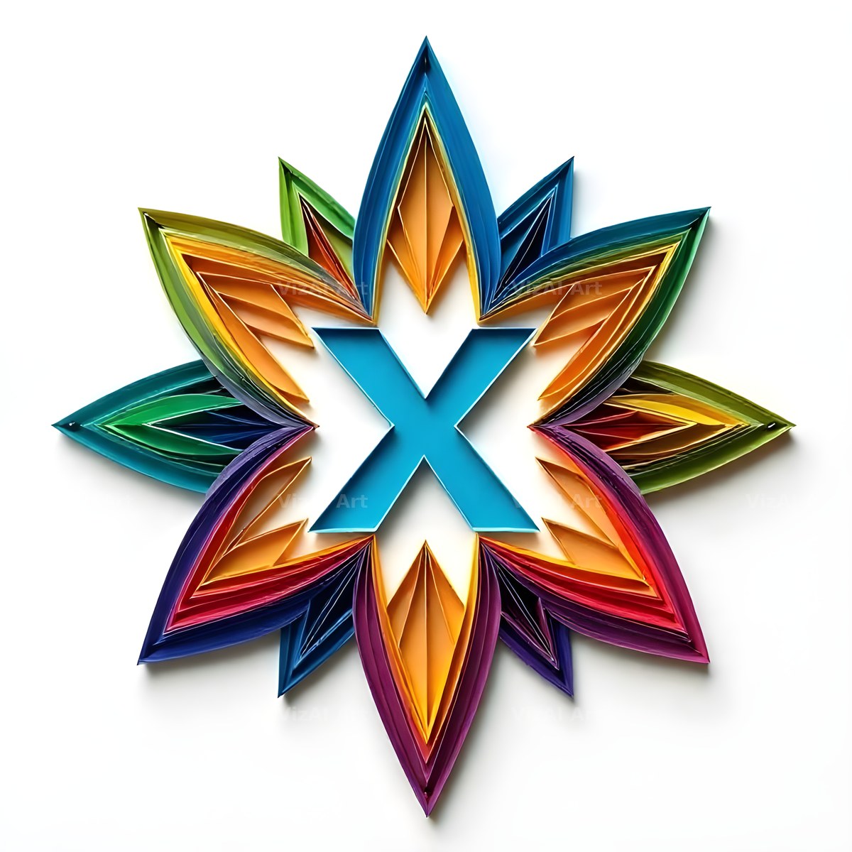 Paper Star Quill alphabet letter X