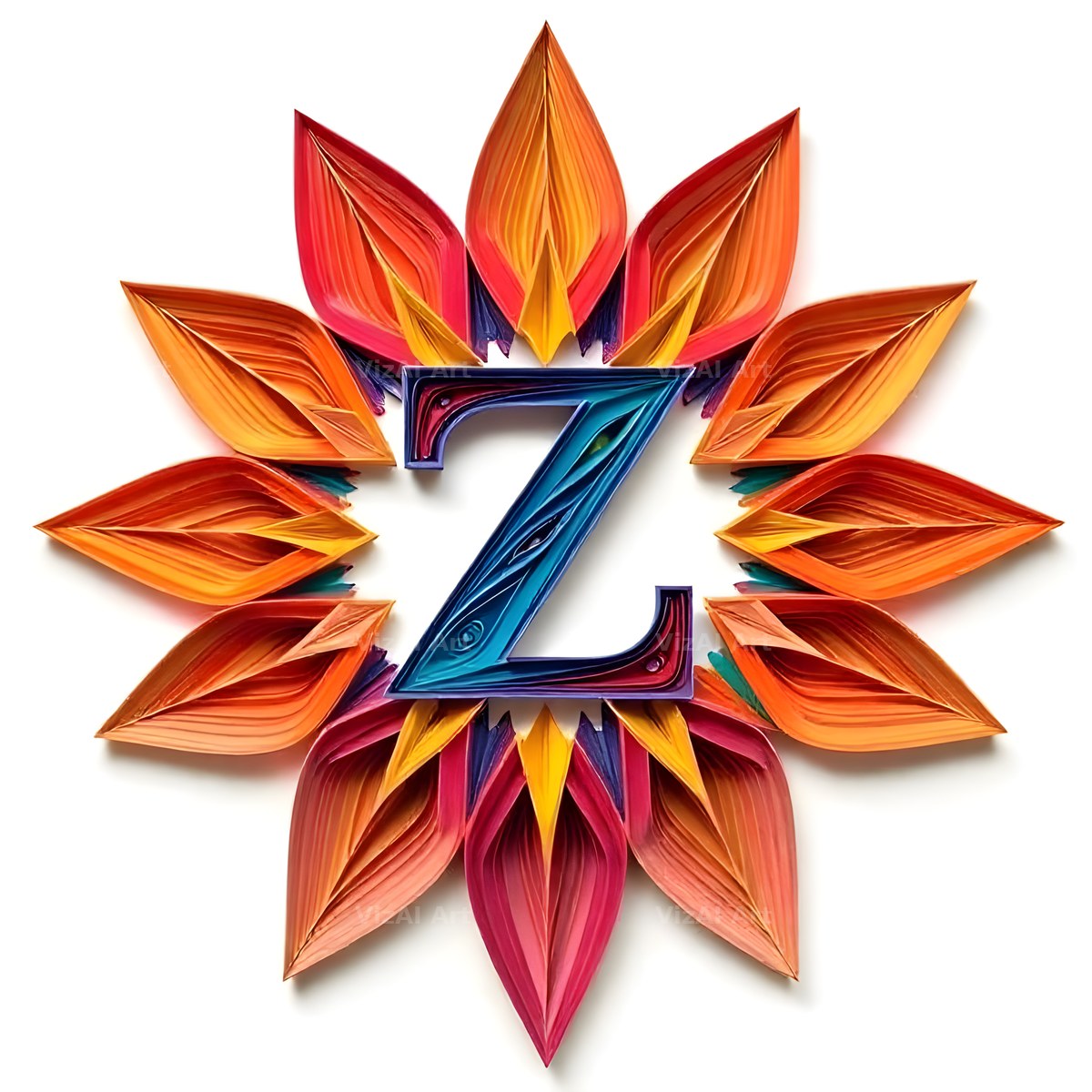 Paper Star Quill alphabet letter Z