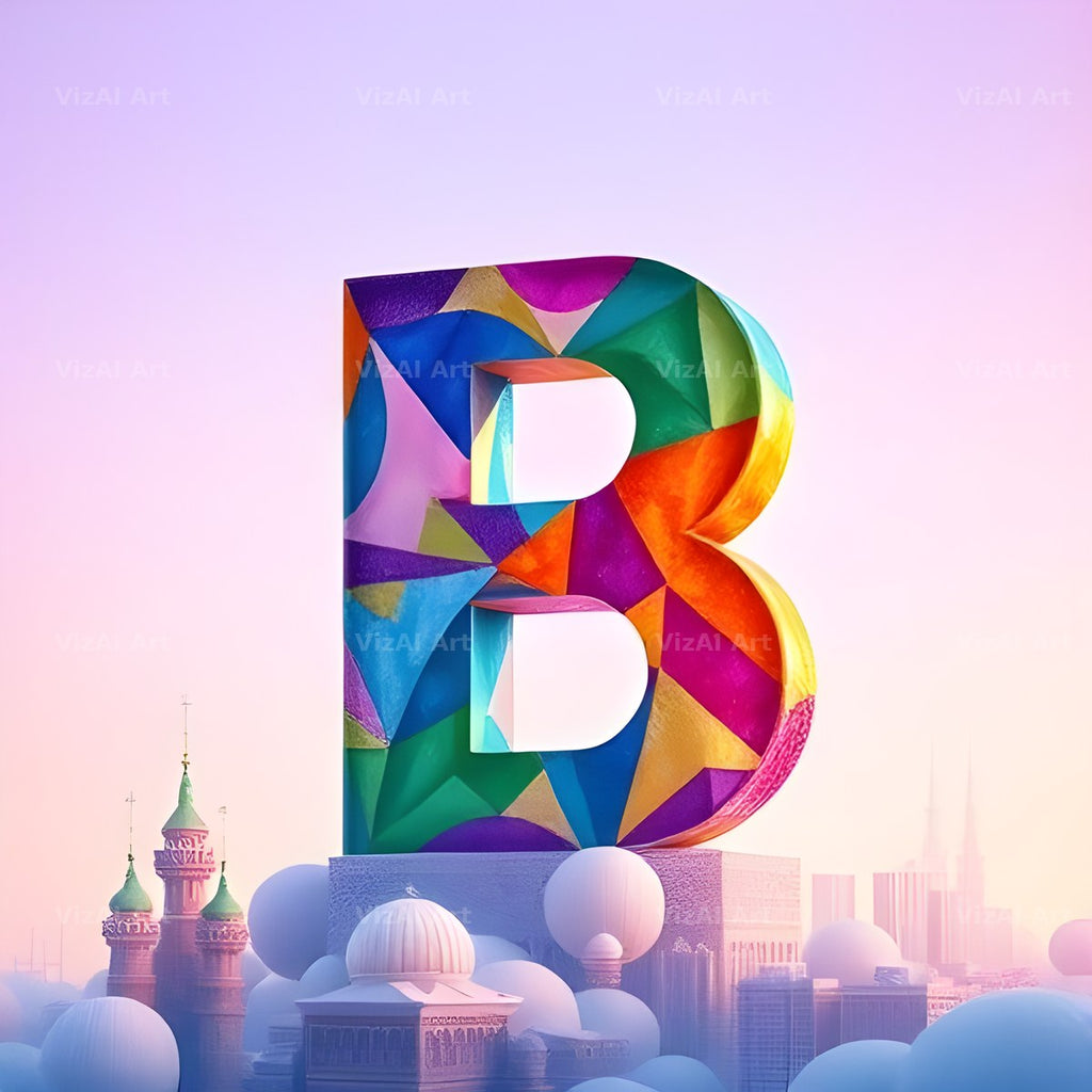 Papercraft Skyline alphabet letter B