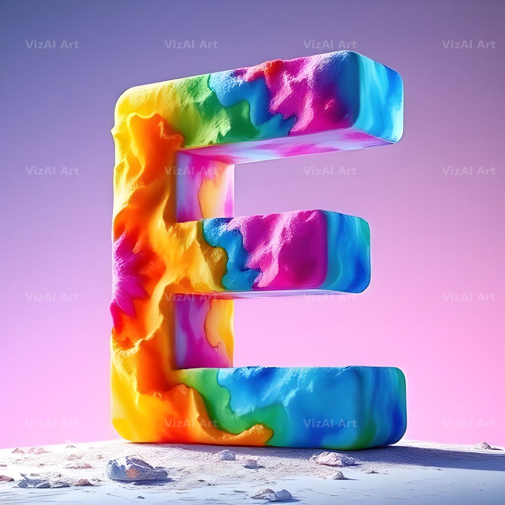 Papercraft Skyline alphabet letter E