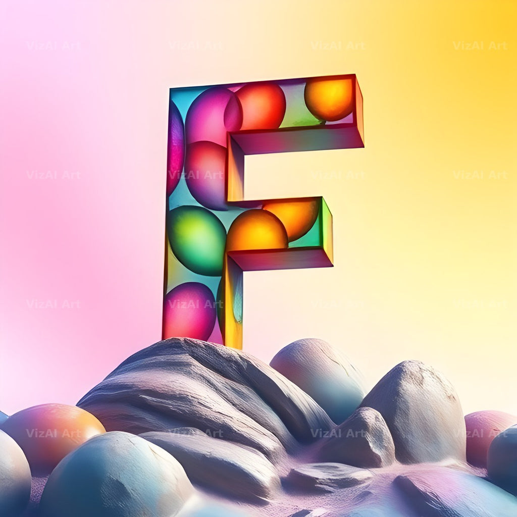 Papercraft Skyline alphabet letter F