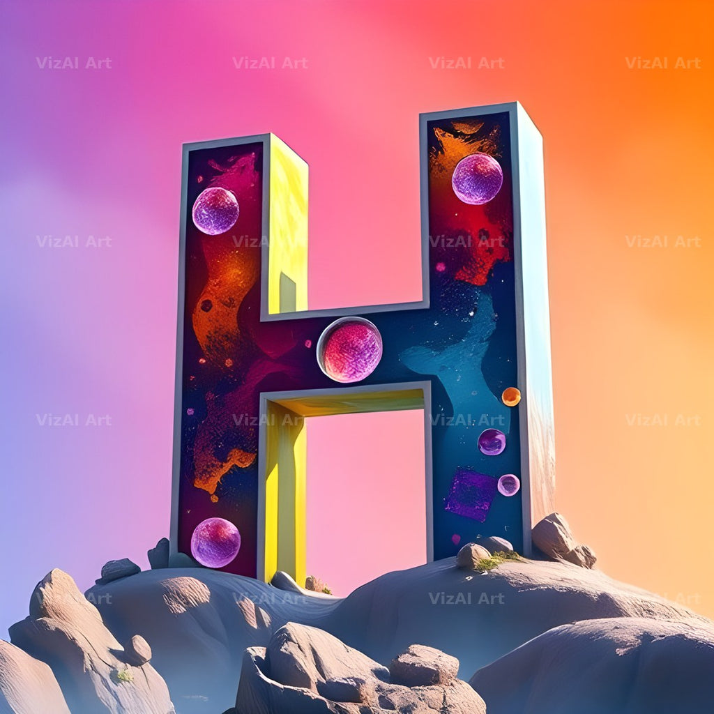 Papercraft Skyline alphabet letter H