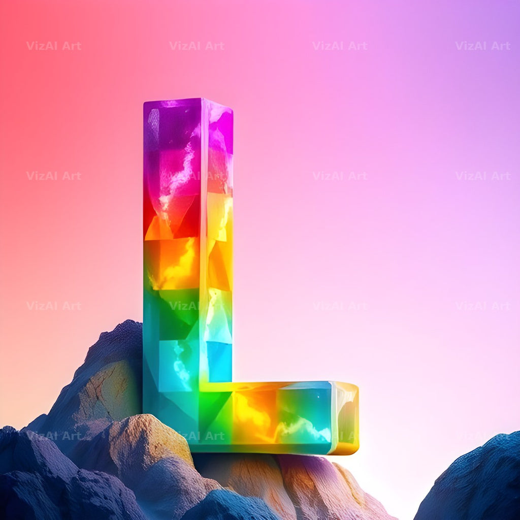 Papercraft Skyline alphabet letter L