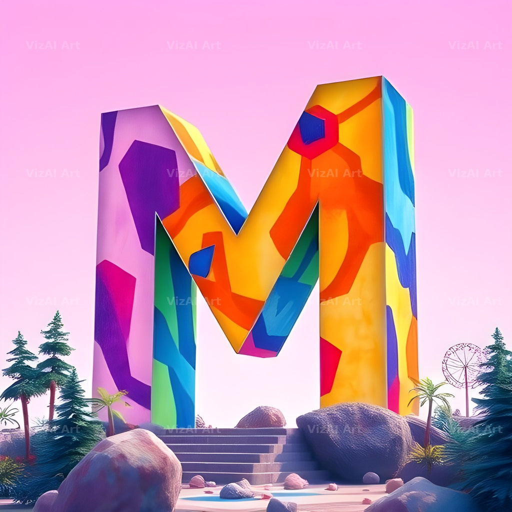 Papercraft Skyline alphabet letter M