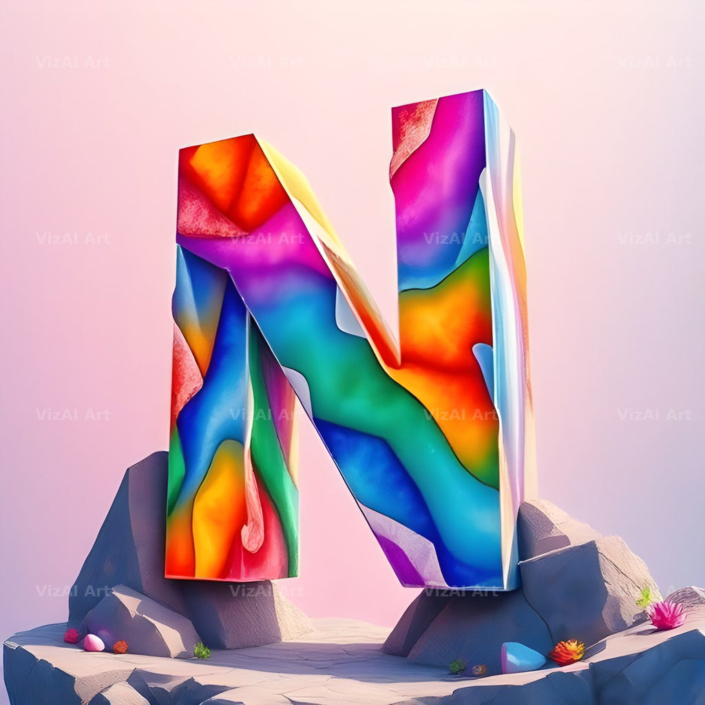 Papercraft Skyline alphabet letter N