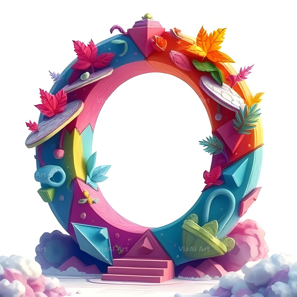 Papercraft Skyline alphabet letter O