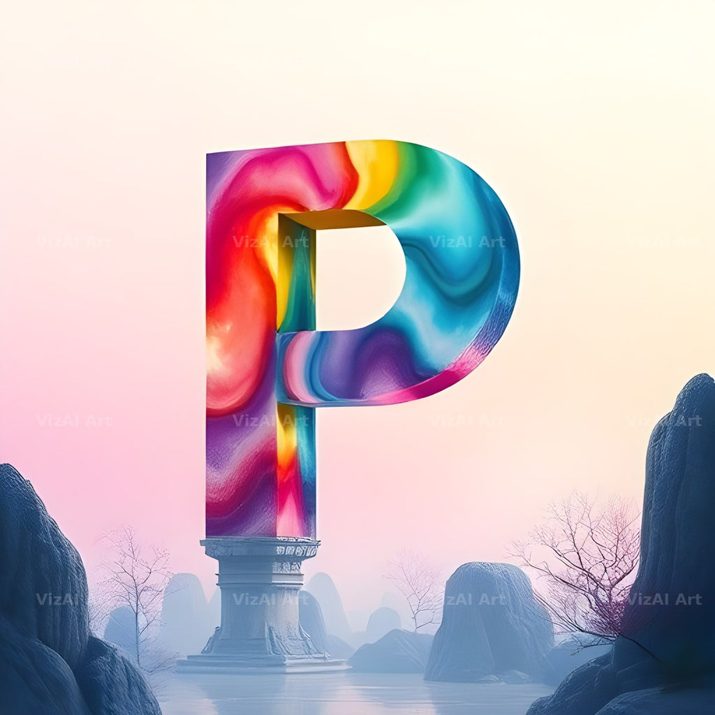 Papercraft Skyline alphabet letter P