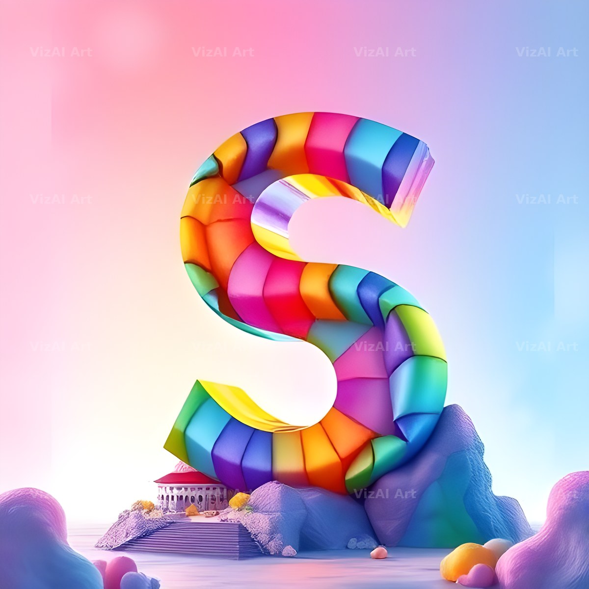 Papercraft Skyline alphabet letter S