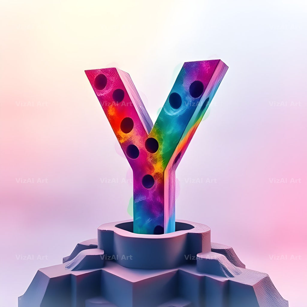 Papercraft Skyline alphabet letter Y