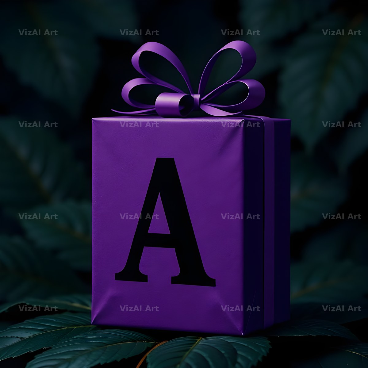 Purple Gift Box alphabet letter A