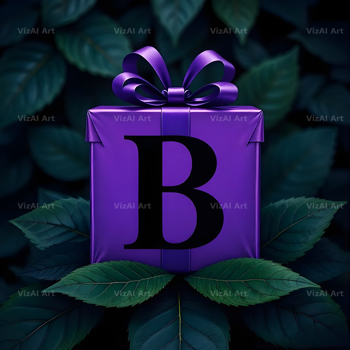Purple Gift Box alphabet letter B