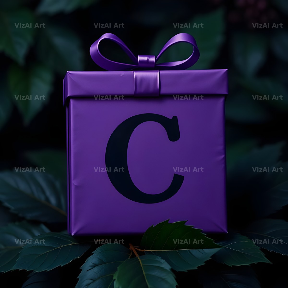 Purple Gift Box alphabet letter C